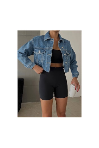 Zdnjeans Kadın Açık Mavi Denim Crop Kot Ceket