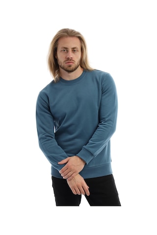 Polostate Erkek Bisiklet Yaka 3 İplik Sweat Mavi