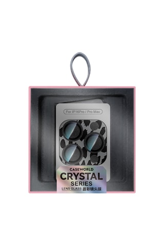 Apple Uyumlu iPhone 16 Pro Max Caseworld Crystal Color Serisi Full Kamera Lens Koruyucu Gri