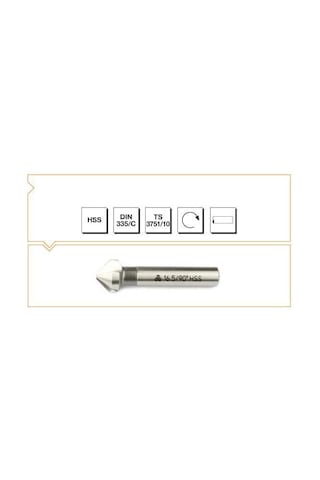 Mte Dın 335-C Silindirik Saplı Havşa Freze 3 Ağızlı 90° Hss 10.4 Mm