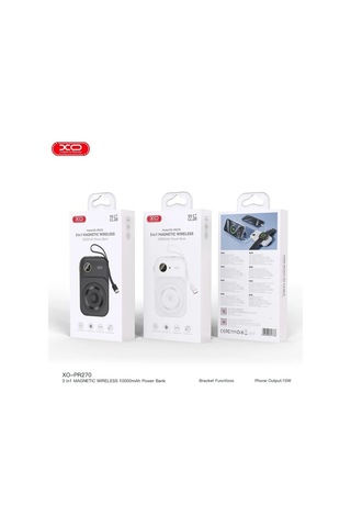 Cep Yolculuk Telefon Pr270 22.5w Kablosuz Şarj Özellikli Dahili Type-c Kablolu 10000mah Powerbank Çok Renkli