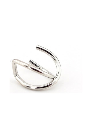 Parlak Gümüş Renkli Earcuff Kulak Kelepçesi Çapraz Sarmal Ex089 Beyaz