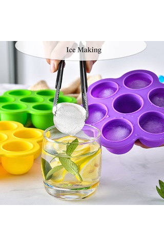 Qingmipy Pembe Silikon Kalıp: Pastane, Buz Ve Yemek Pişirme İçin 7 Delikli, Elastik Malzemeyle Çok Renkli