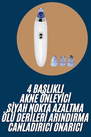 Zenvia Yeni Nesil Vakumlu Pilli Siyah Nokta Ve Yüz Temizleme Cihazı 4 Başlıklı Znv2026 16319825
