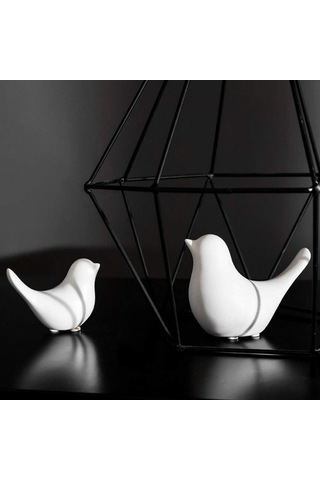 Neevoyu Beyaz Seramik Kuş Dekor Seti 2 Adet - Minimalist Ev Dekoru, Feng Shui Ve İç Mekan Aksesuarı