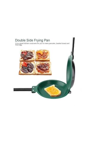 Yapışmaz Tava Yumurta Omlet Krep Yapımcısı Kızartma Tersinir Çevirmeli Tencere Katlama, Çift Taraflı Yapışmaz Tava, Çok Renkli Diğer