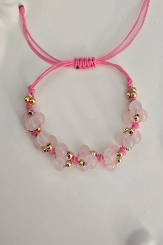 6 Mm Pembe Kuvars Doğaltaş Bileklik Açık Pembe