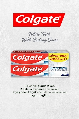 Colgate White Teeth With Baking Soda Diş Macunu 8 x 75 ML