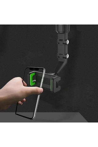 Createtech 360 Derece Dönen Ergonomik Evrensel Araç Telefonu Tutucu Çok Fonksiyonlu Otomatik Dikiz Gray - -