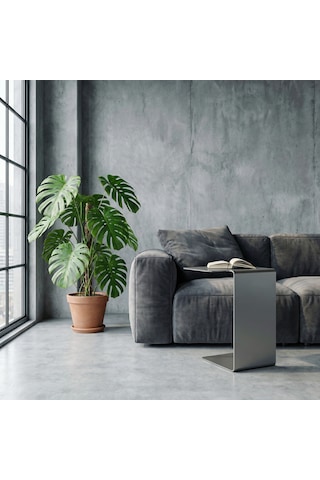 Modern Metal Yan Sehpa/minimal C Sehpa/ Salon, Koltuk Yanı Sehpası Gri Modern Metal Yan Sehpa/minimal C Sehpa/ Salon, Koltuk Yanı Sehpası Gri