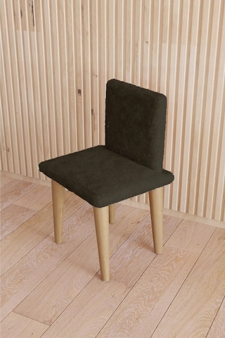 Fahrettin Küçük Çocuk Sandalyesi Çocuk Oturağı Ahşap Sandalye Montessori Sandalye Puflu Siyah Yumuşak Sandalye Siyah