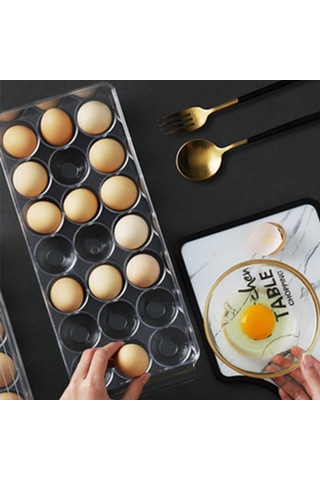 Wezone Evde Kullanım İçin Şok Ve Kırılma Dayanıklı Pet Materyalden Yapılmış 24 Bölmeli Şeffaf Kapaklı Yumurta Depolama Kutusu Diğer