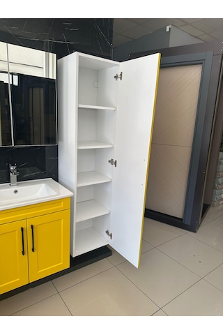 65 Cm Lake Banyo Dolabı Aynalı Ve Boy Dolaplı Köprü Kulplu