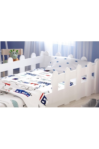 Tuliplife Montessori Karyola Beyaz 90x190 Yatak Uyumlu Oval Kesim Çocuk Yatağı-Tlp-216