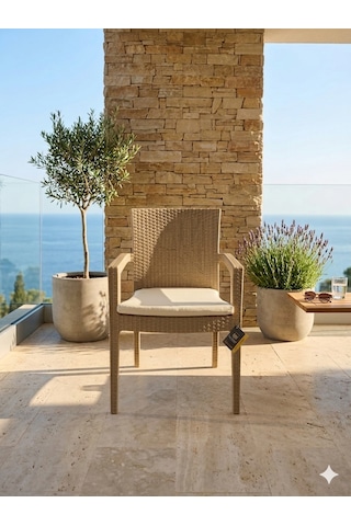 Novussi Paris Rattan Koltuk Minderli 4'lü Paket Cappuccino