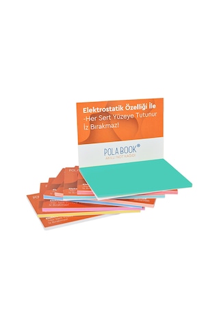 Elektrostatik Yapışkanlı Akıllı Not Kağıdı 7x10 Cm 50 Sayfa Pratik Ofis Not Defteri Tukuaz