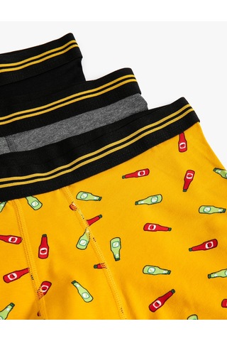 Koton 3'lü Boxer Seti Baskılı Çok Renkli Turuncu 4slm90059mk Turuncu