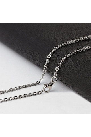 Chavin 55 Cm. 2 Mm. Bayan Erkek Çelik Kolye Zinciri Dr99 Beyaz