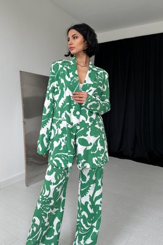 Modasize Yeşil Ceket Ve Pantolon Takım Yeşil