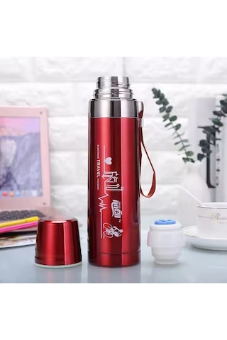 Kapris Çift Katlı Paslanmaz Çelik Termos Kırmızı 750 Ml Kap-288 Kırmızı
