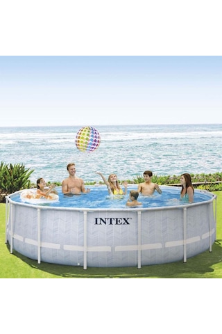 İntex 26746 488x122cm Yuvarlak Prefabrik Havuz Seti 220v Filtreli