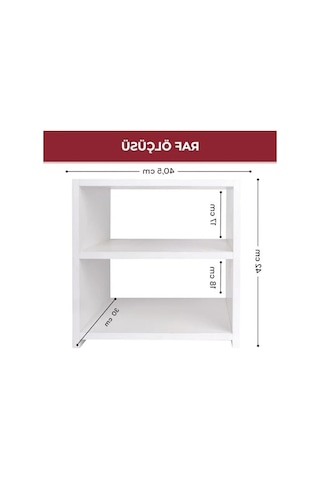 İki Raflı Çok Amaçlı Beyaz Komodin Açık Bej