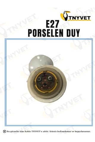 Tnyvet Isıtıcı Lamba 250 Watt + E27 Seramik Duy+2m Fişli Kablo Av