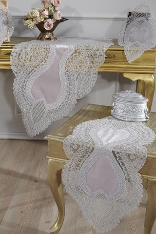 Fransız Güpürlü Kadife Yağmur Salon Takımı 5 Parça Gri Gri