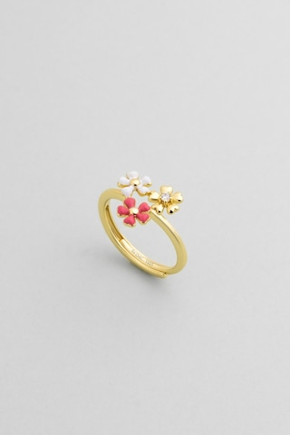 Sevilla Çiçeği 18 Ayar Sarı Altın Kaplama Gümüş Ayarlanabilir Yüzük Sarı