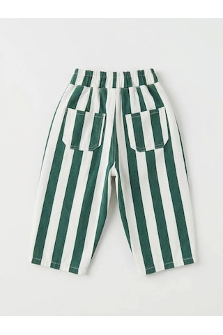 Poala Kids Yeşil Çizgili Balloon Jeans