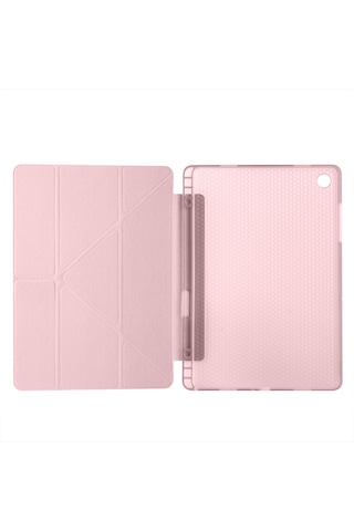 Samsung Galaxy Uyumlu Tab A11 Plus Kılıf Tri Folding Kalem Bölmeli Katlanabilir Standlı Pu Deri Yumuşak Kapak