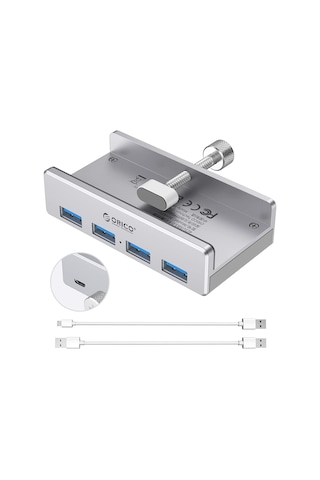 Orico MH4PU-P 4 Portlu USB 3.0 5V2A Kenar Kelepçeli Çoklayıcı Hub 1 M