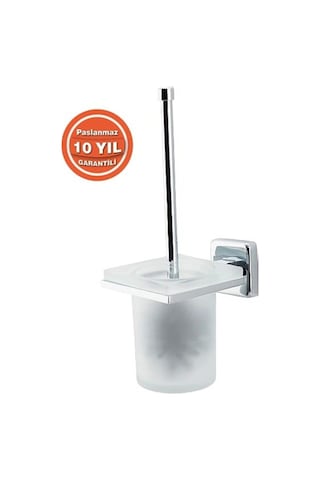 Çelik Banyo Paslanmaz Pirinç Montajlı Klozet Fırçası 10 Yıl Garantili Krom