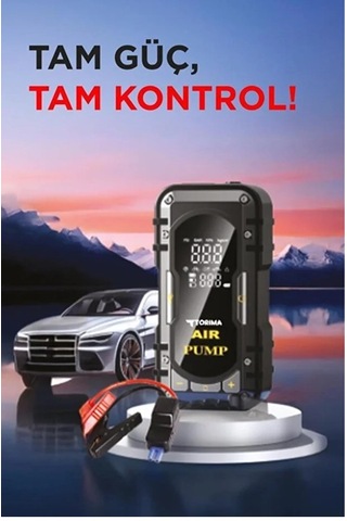 Kargo 8000 Mah Taşnabilir Dijital Ekranlı Araç Akü Takviyeli,powerbank,ışıklı Oto Hava Kompresörü Najmaddin