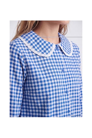 Lcw Dream Lacivert Bebe Yaka Ekose Kadın Pijama Takım