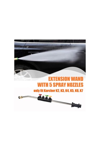 Symbee Geniş Açılı Metal Uzatma Çubuğu Ve 5 Nozul Seti İle K Serisi Basınçlı Yıkama Makineleri İçin Çok Renkli