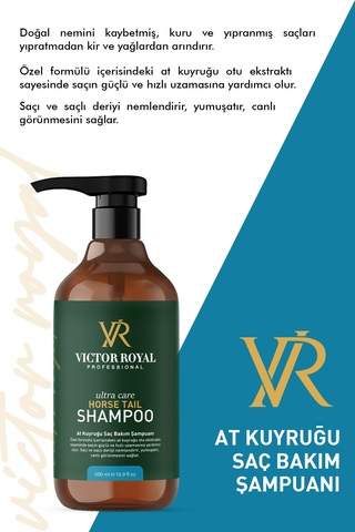Victor Royal Hızlı Uzama Etkili At Kuyruğu Saç Bakım Şampuanı 500 Ml Dökülen