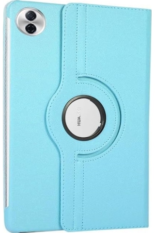 Honor Pad 10 12.1 Inç Kılıf Koruyucu 360 Dönebilen Standlı Pu Deri Tablet Ön Arka Kapak Mavi