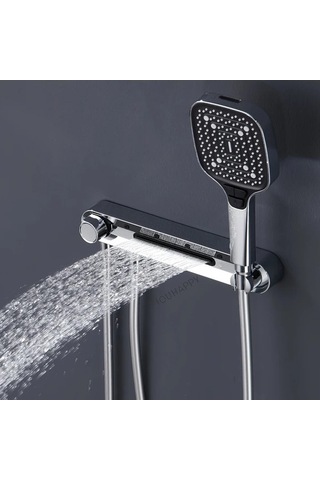 Fastbuy Challenger Iouhappy Gümüş Duvar Tipi Duş Sistemi - 3 Modlu Yağmur Ve El Duşu - Hızlı Kurulum Gümüş