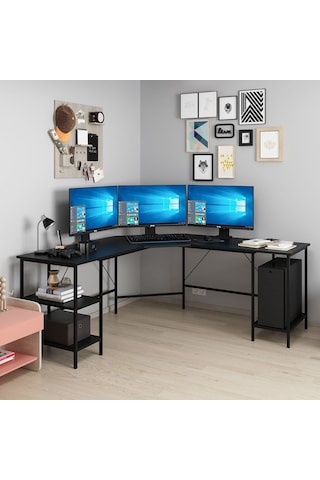 Minar Power L Köşe Çalışma Masası - Siyah