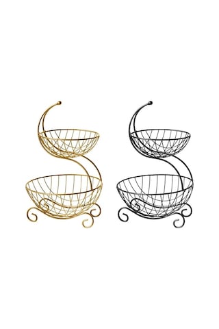 Tongxida Çelik Meyve Kasesi Depolama Standı - Siyah Mutfak Asil Asil Siyah