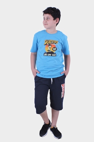 Fyk Kids Erkek Çocuk Alt-üst Kapri-tişört Takım Turkuaz