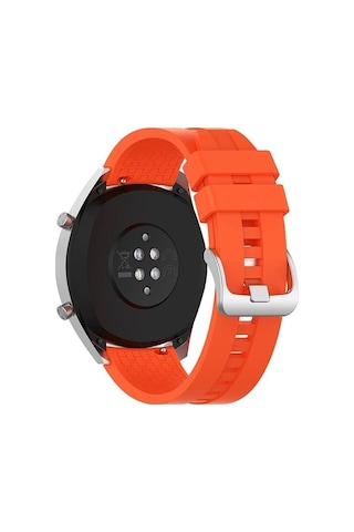 Honor Magic Watch 2 46 Mm Uyumlu Kordon Kayış Klasik Silikon Kordon Metal Tokalı K23 Col8274-21-turuncu