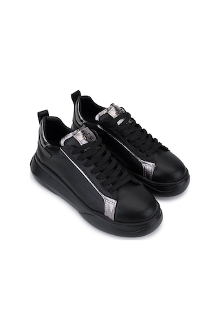 Tamer Tanca Kadın Suni Deri Siyah/antrasit Sneakers & Spor Ayakkabı 1009 2200 Bn Ayk Sk25-26 Sıyah/antrasıt Siyah