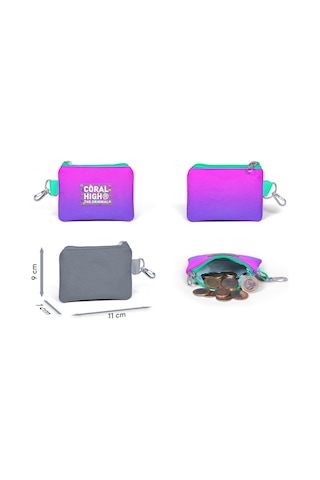 Coral High Pembe Mor Renk Geçişli Bozuk Para Çantası - Kız Çocuk