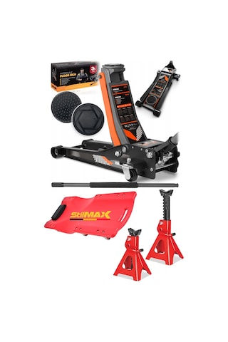 Stilmax Stm3gr 3ton Düşük Profil Çift Piston Kriko + 3ton Sehpa Kriko Seti Tamirci Kızağı Garaj Seti