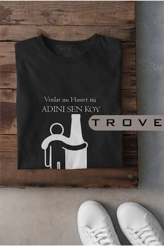Tarzsokak Unısex Kadın Erkek Müslüm Gürses Vuslat Hasret Dost Keder Siyah Beyaz % 100 Pamuk Tasarım T-shirt S