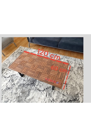 Orta Sehpa Ceviz Renk Çay Kahve Sehpası Klasik 120 X 60 Cm