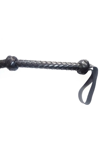 Fastieshop Örgülü Deri Kırbac - 150 Cm Siyah