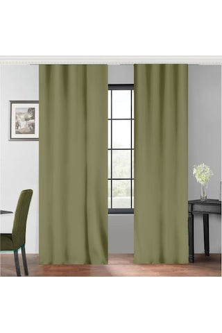 Taç Soft Yağ Yeşili Fon Perde Yeşil